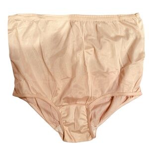 VTG Style Antron III Women’s Granny Panties - 100% Nylon Beige Size: L